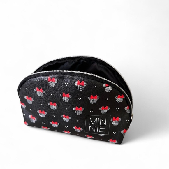 Disney Minnie Mouse Cosmetics Travel Bag Red Bow Black Pouch Zipper Bag - Picture 7 of 7